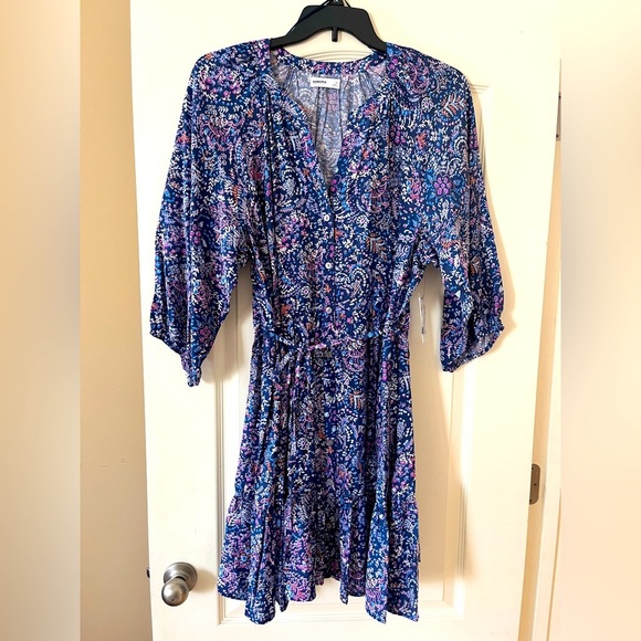 Sonoma Dresses & Skirts - Sonoma Blue & Violet Floral Midi Dress Women’s Size 1X